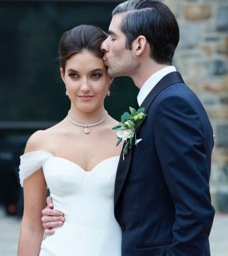 Andrew Aronow and Alaia Baldwin on their wedding day